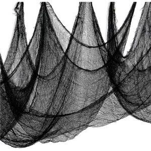 315 x 85 Halloween Black Creepy Cloth, Spooky Fabric Cloth Halloween Decor